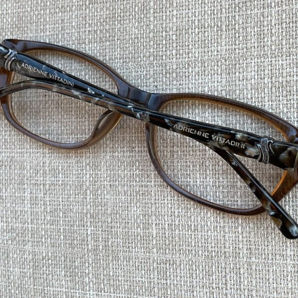 Adrienne Vittadini Women Eyeglasses Frame Brown/Black Tone Glasses Frame - Picture 6 of 12